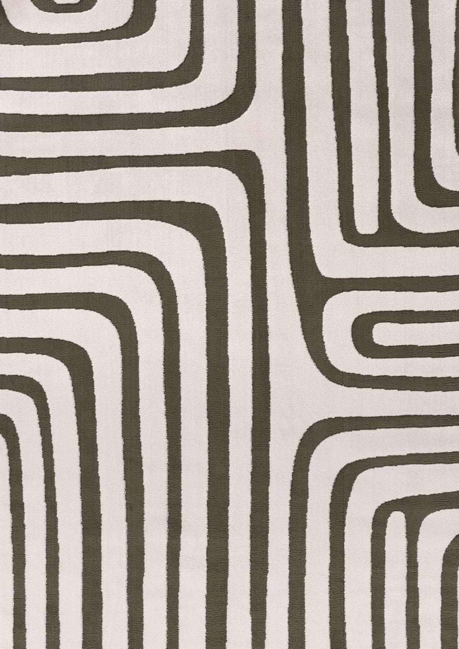 Patterned fabric with wavy lines in black and white