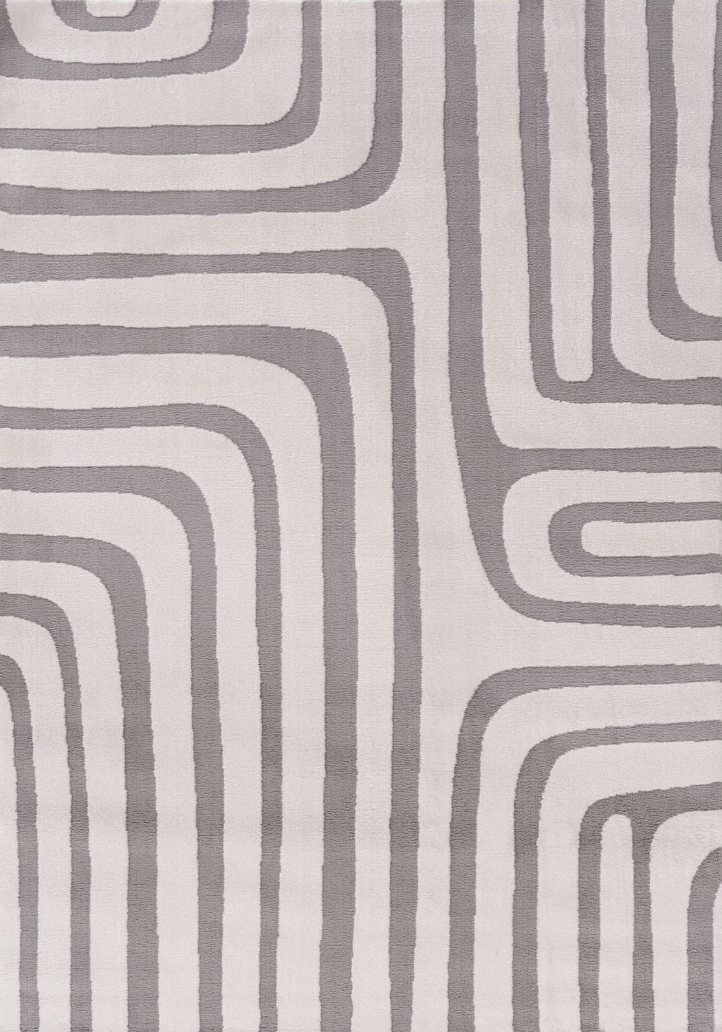 Patterned fabric with wavy lines in gray on a light gray background