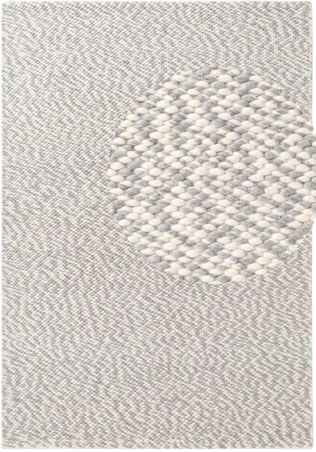 Wool Beans Rug Natural Cream Grey hand-woven, heating insulting rug
