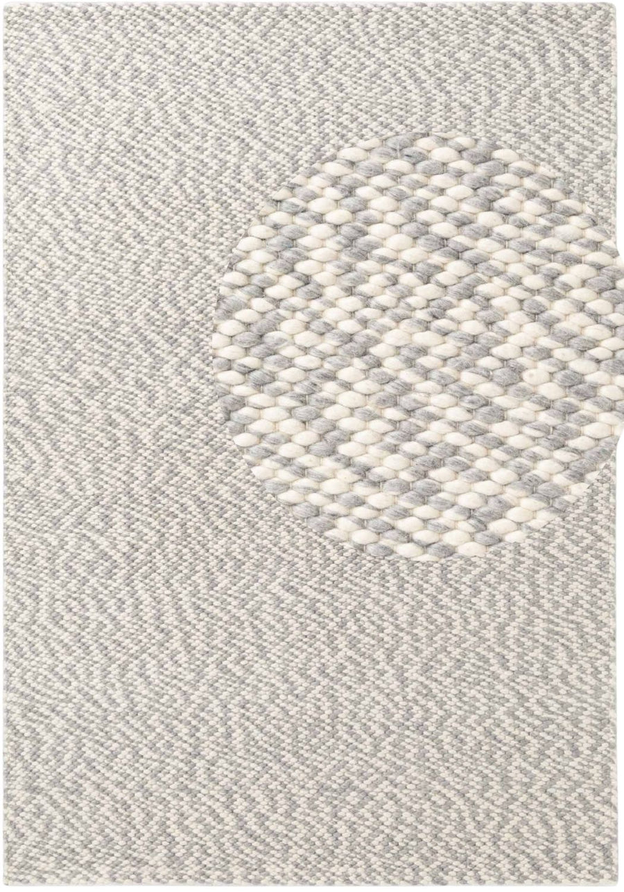 Wool Beans Rug Natural Cream Grey hand-woven, heating insulting rug