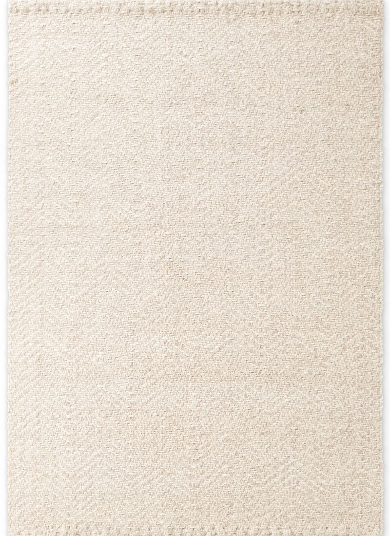 The Rugs Majoli Natural White Herringbone Wool & Jute Rug