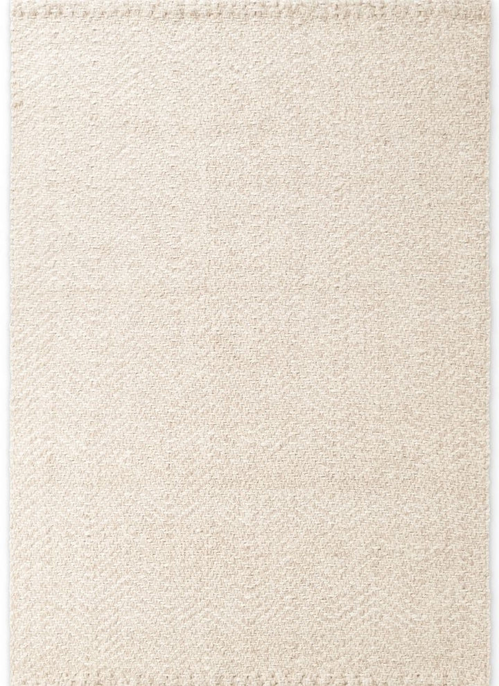 The Rugs Majoli Natural White Herringbone Wool & Jute Rug