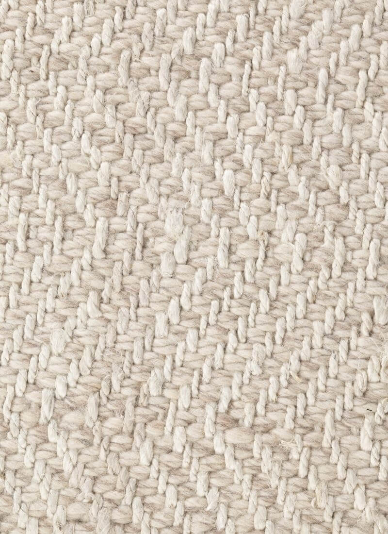 The Rugs Majoli Natural White Herringbone Wool & Jute Rug