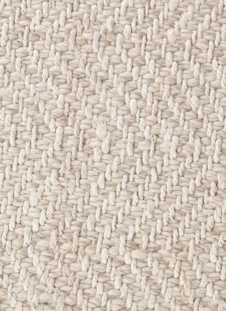 The Rugs Majoli Natural White Herringbone Wool & Jute Rug