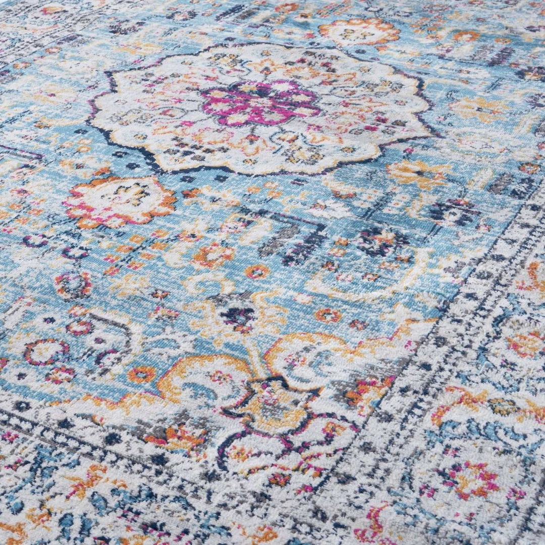 Living Room Rug Vintage Medallion Design in Multicolour