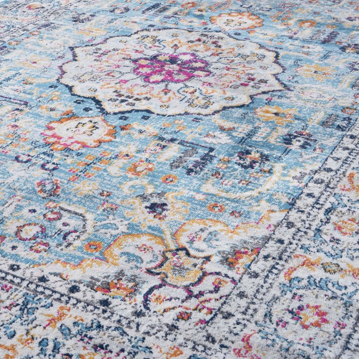 Living Room Rug Vintage Medallion Design in Multicolour