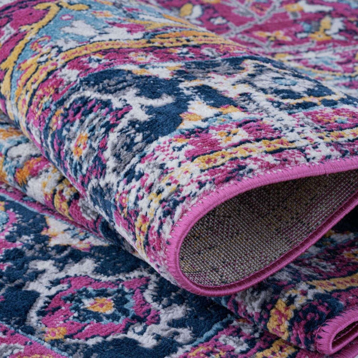 Living Room Rug Vintage Bordered in Multicolour