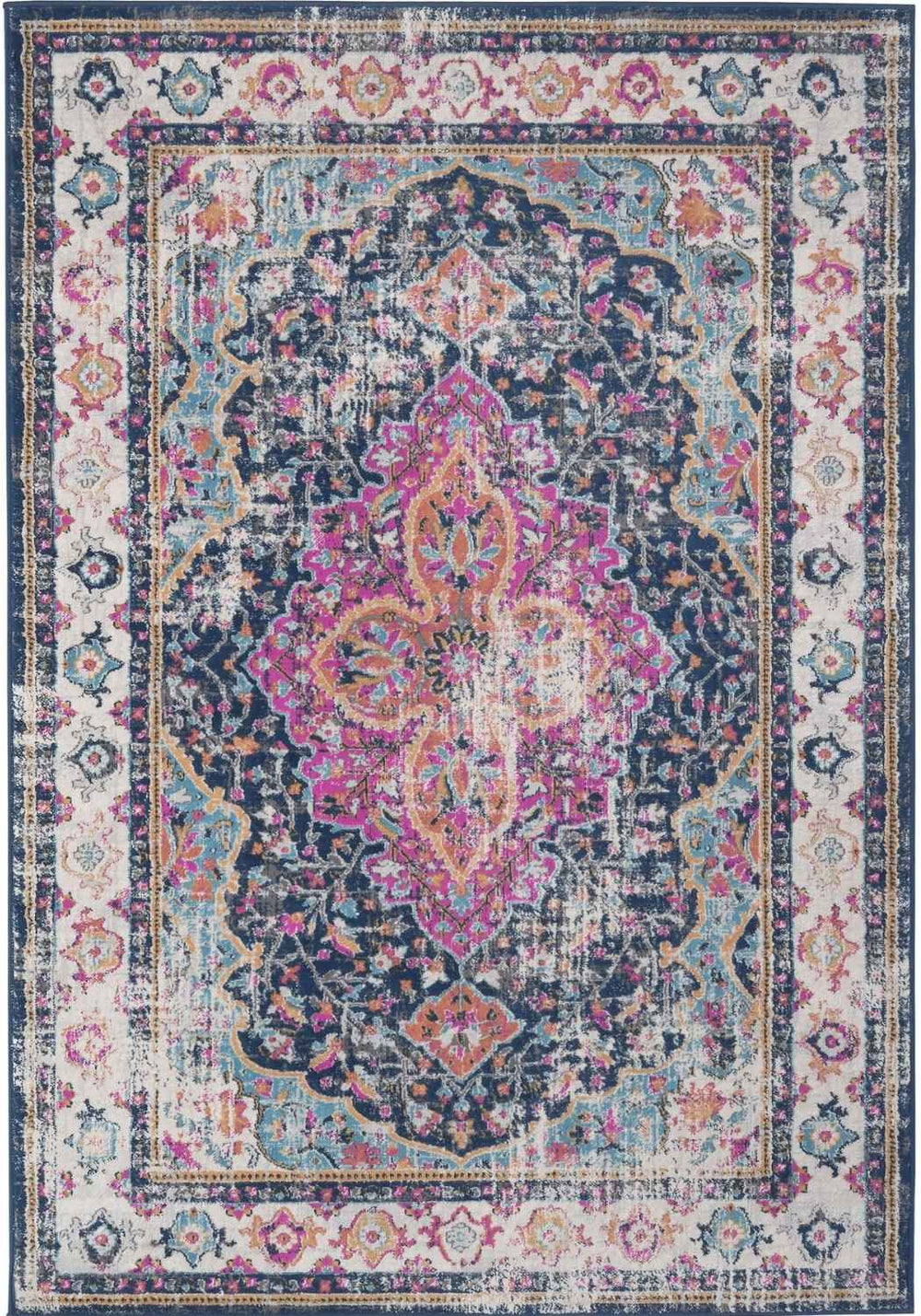 Vintage Design Multicolour Living Room Rug