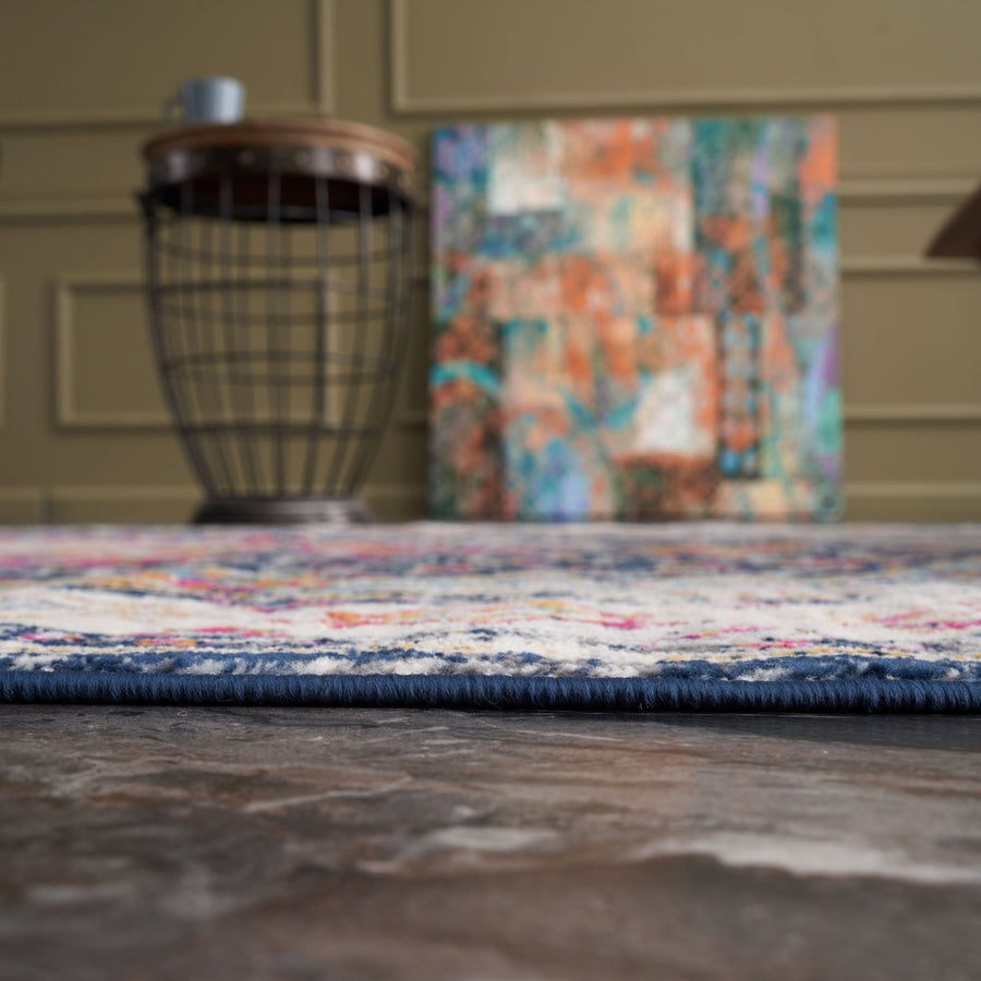 Multicolour Retro Rug Vintage Design Multicolour Living Room Rug | The Rugs