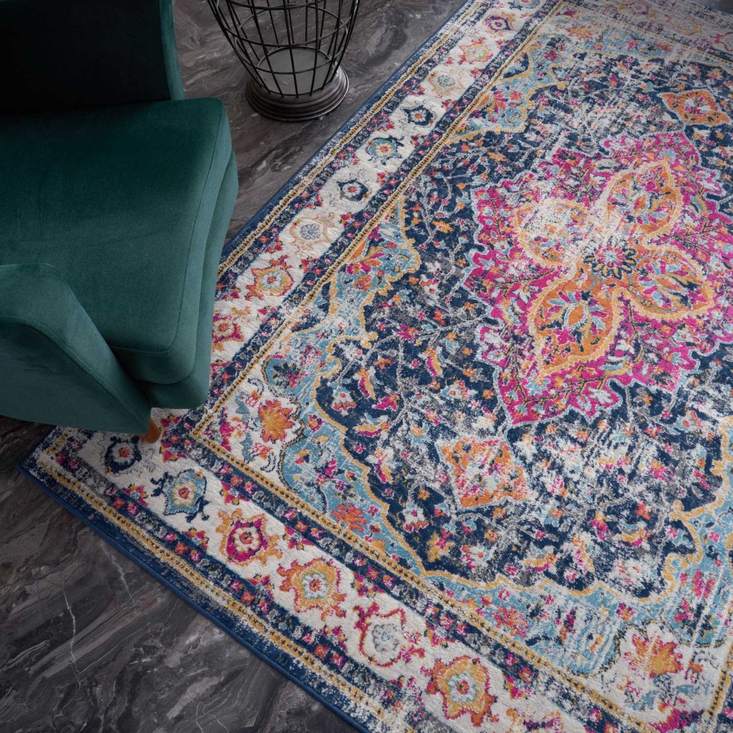 Vintage Design Multicolour Living Room Rug | The Rugs