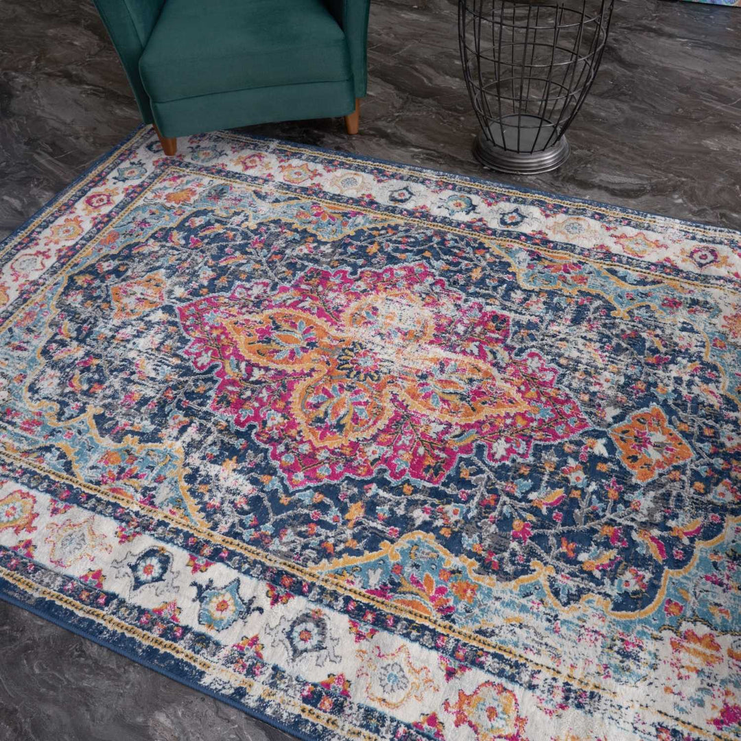 Vintage Design Multicolour Living Room Rug