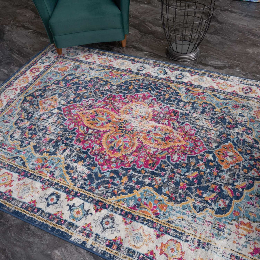 Vintage Design Multicolour Living Room Rug | The Rugs