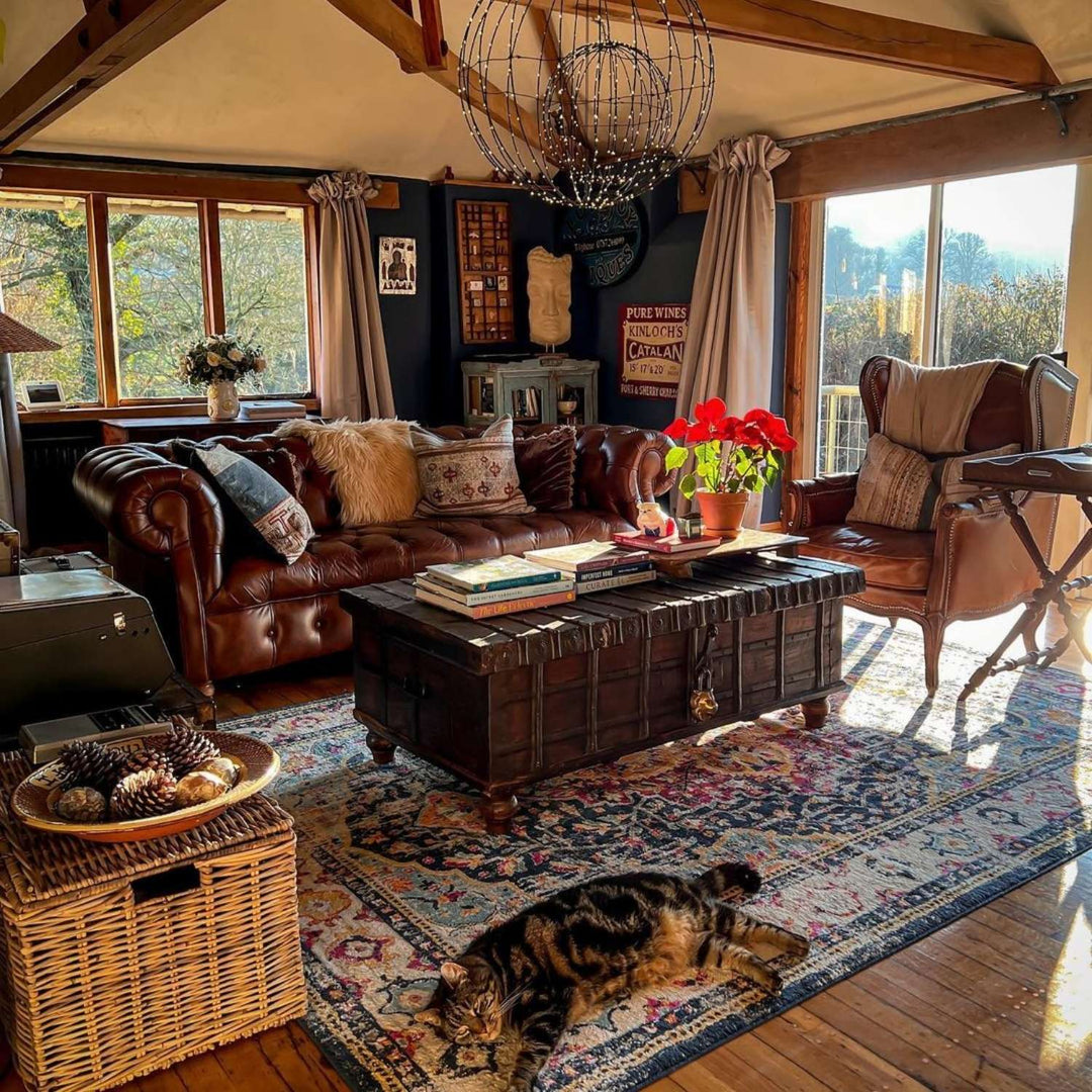 Vintage Design Multicolour Living Room Rug