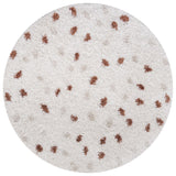 Moodi Shaggy Cream/Brown Rug, Dots design, Underfloor heating | THE RUGS