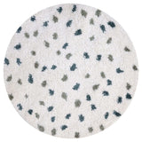 Moodi Shaggy Green Rug, Dots design, Underfloor heating | THE RUGS
