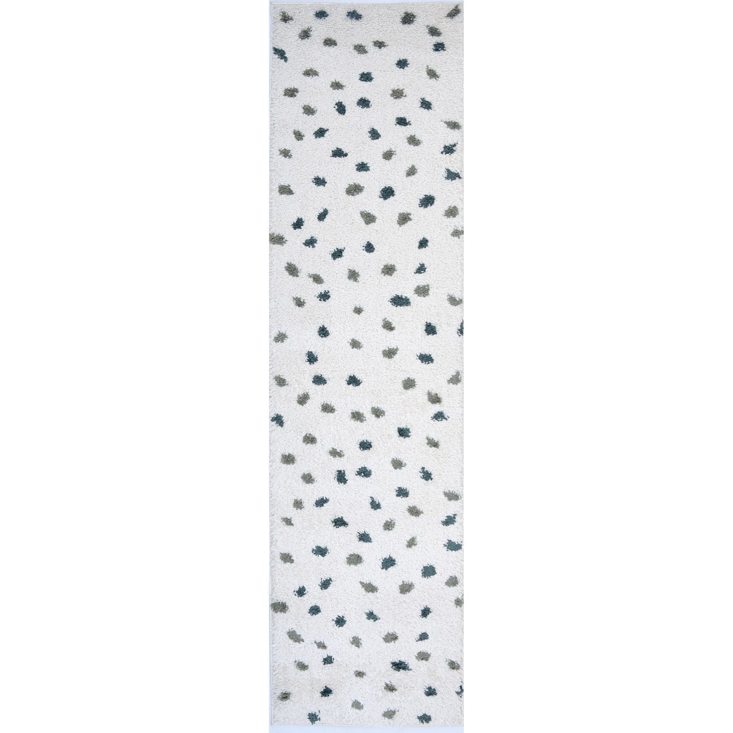 Moodi Shaggy Green Rug, Dots design, Underfloor heating | THE RUGS