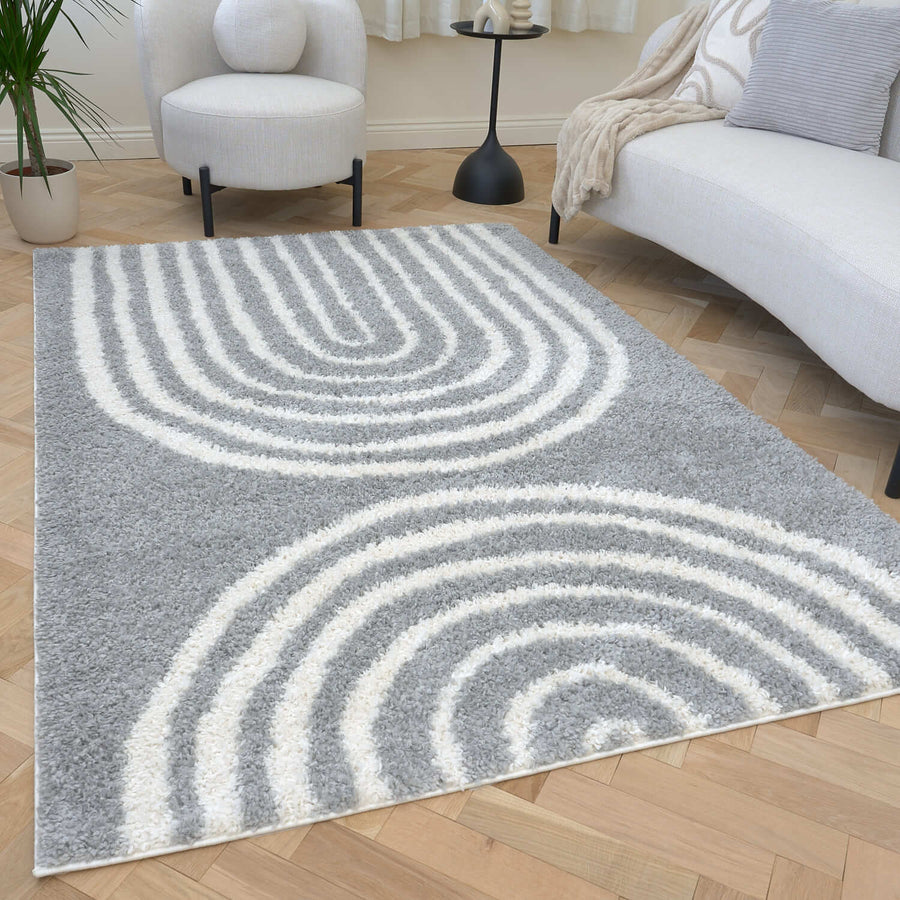 Gaudy Rug The Rugs Quality Moodi Shaggy Grey Echo Rug -Comfort & Style