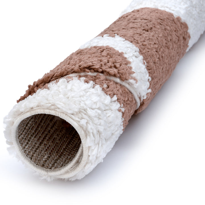 Moodi Shaggy Brown Rug, Non-Shedding, Soft Pile| THE RUGS