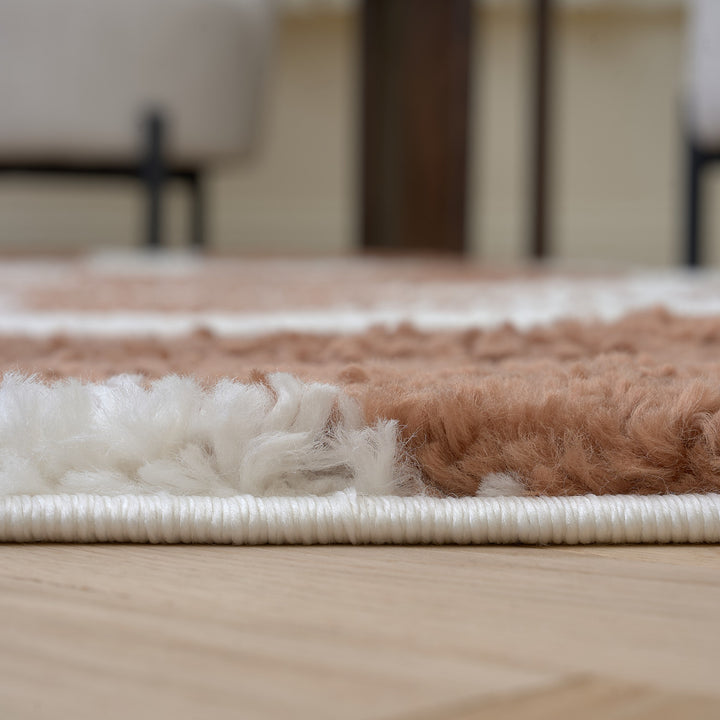 Moodi Shaggy Brown Rug, Non-Shedding, Soft Pile| THE RUGS