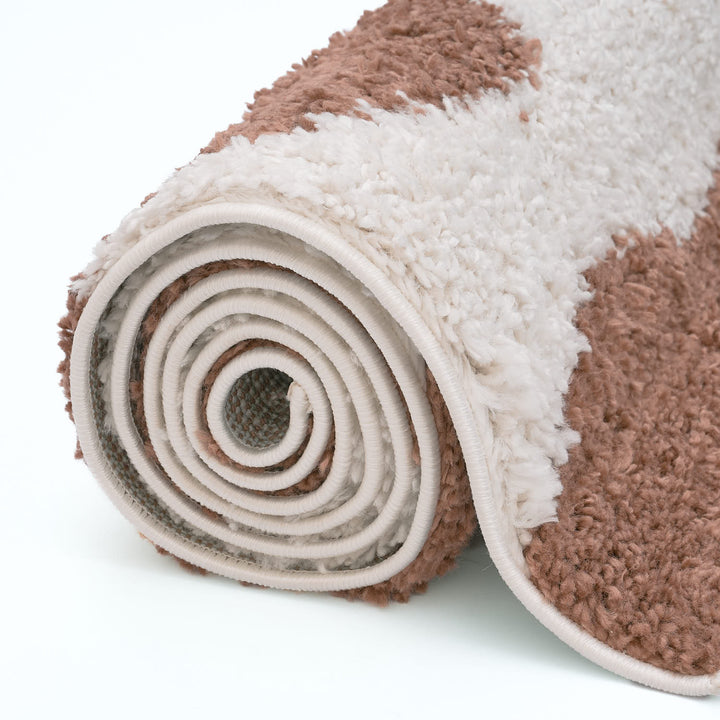 Moodi Shaggy Brown Rug, Non-Shedding, Soft Pile| THE RUGS