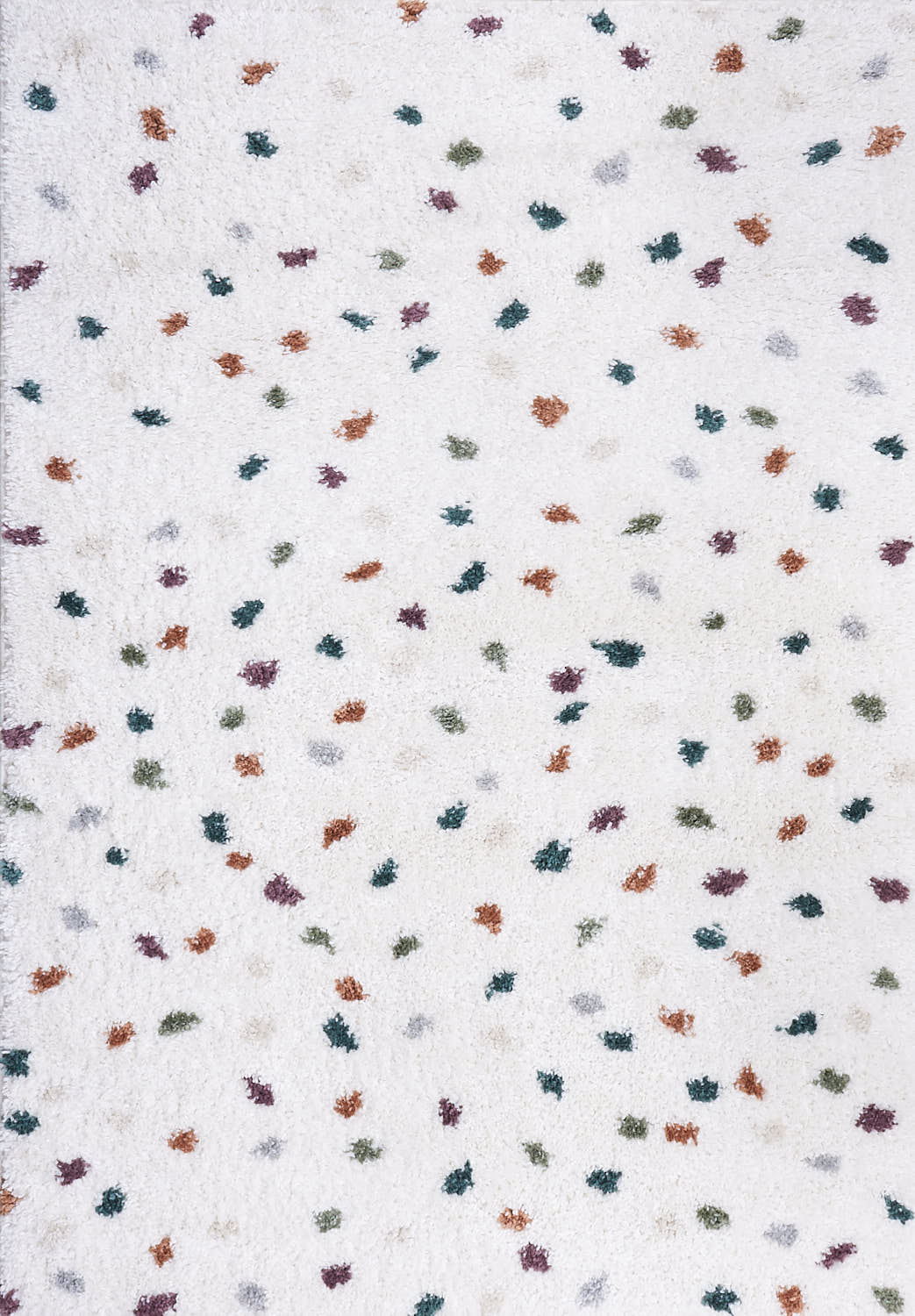 Moodi Shaggy Multicolour Rug, Dots design, Soft & durable | THE RUGS
