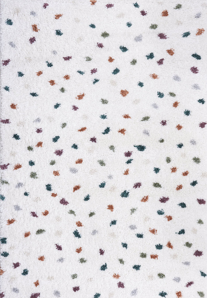 Moodi Shaggy Multicolour Rug, Dots design, Soft & durable | THE RUGS