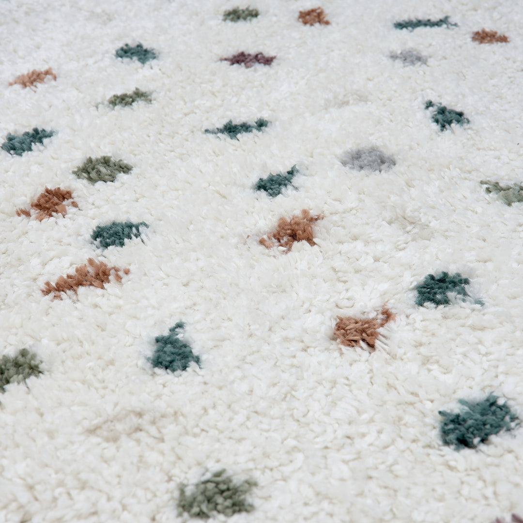Moodi Shaggy Multicolour Rug, Dots design, Soft & durable | THE RUGS