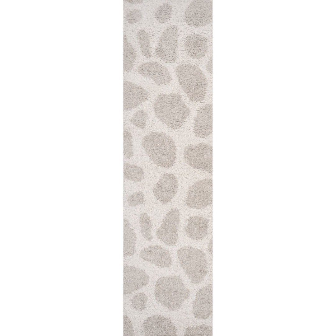 Moodi Shaggy Cream Rug, abstract design, soft underfoot feel | THE RUGS