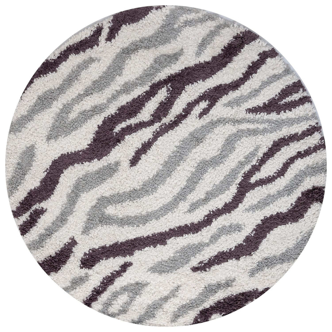 Moodi Shaggy Grey/Purple Rug, abstract design, soft pile | THE RUGS