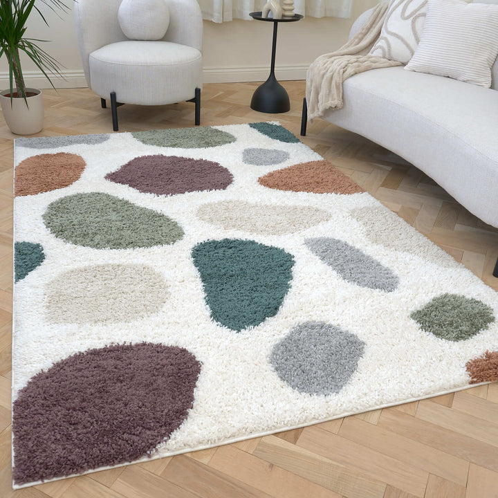 Moodi Shaggy Multicolour, 30 mm thick pile, underfloor heating | THE RUGS