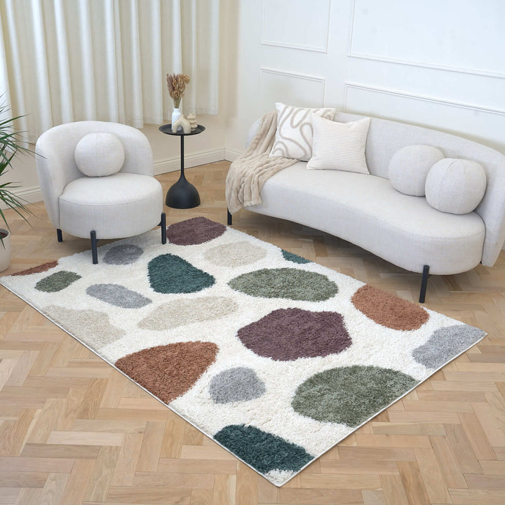 Moodi Shaggy Multicolour, 30 mm thick pile, underfloor heating | THE RUGS