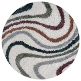 Moodi Shaggy Multicolour Rug, Striped design, Easy to clean| THE RUG