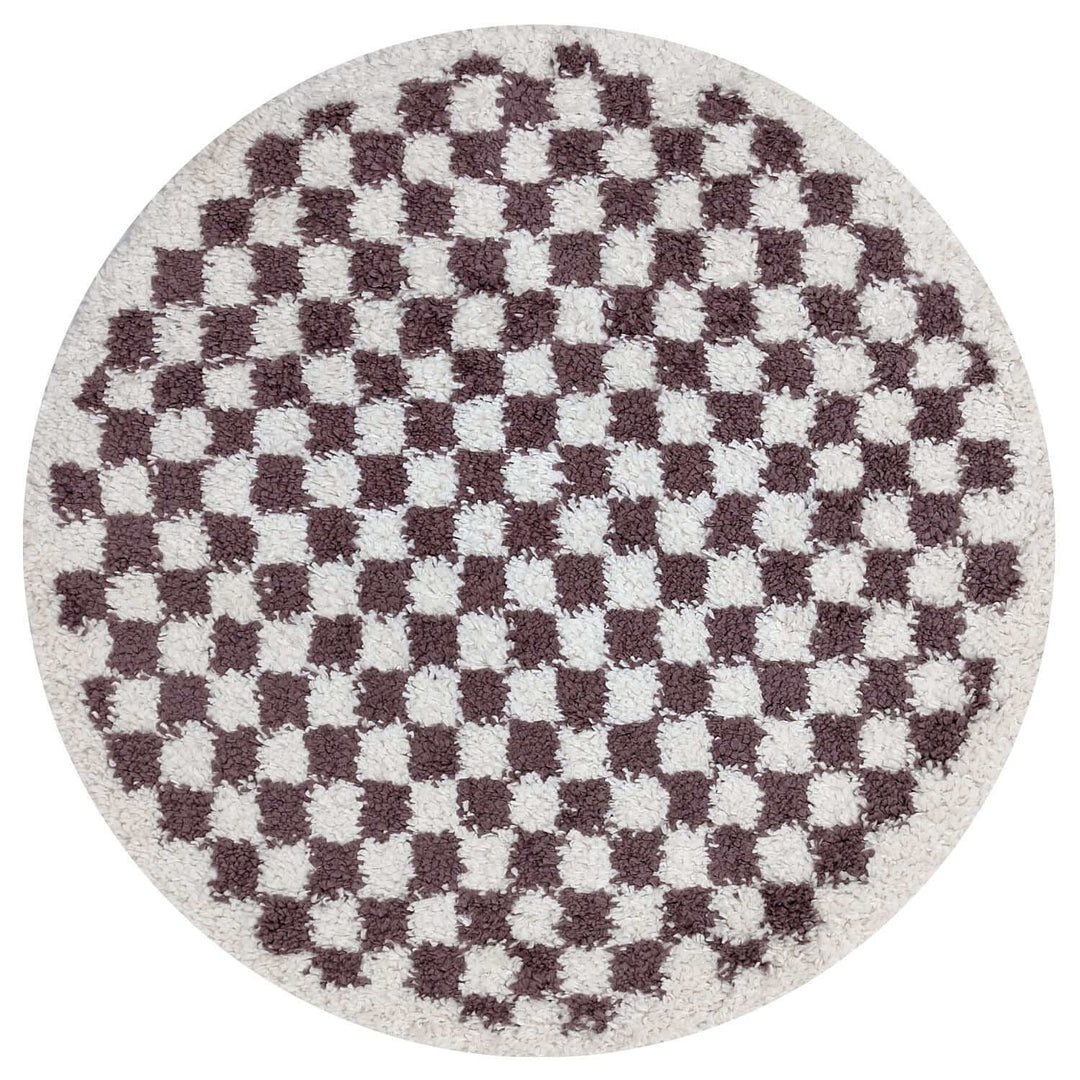 Moodi Shaggy Purple Rug, tartana design, Easy maintenance | THE RUGS