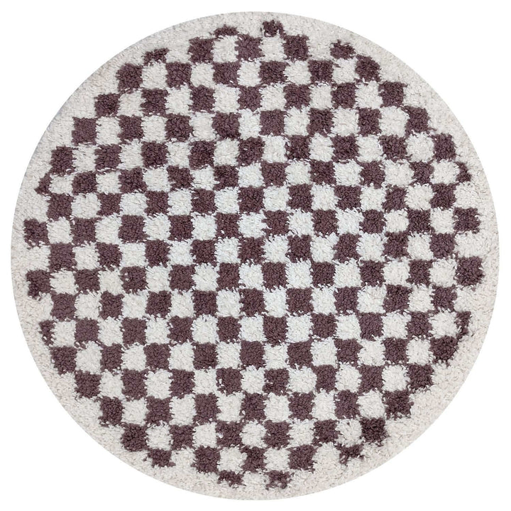 Moodi Shaggy Purple Rug, tartana design, Easy maintenance | THE RUGS