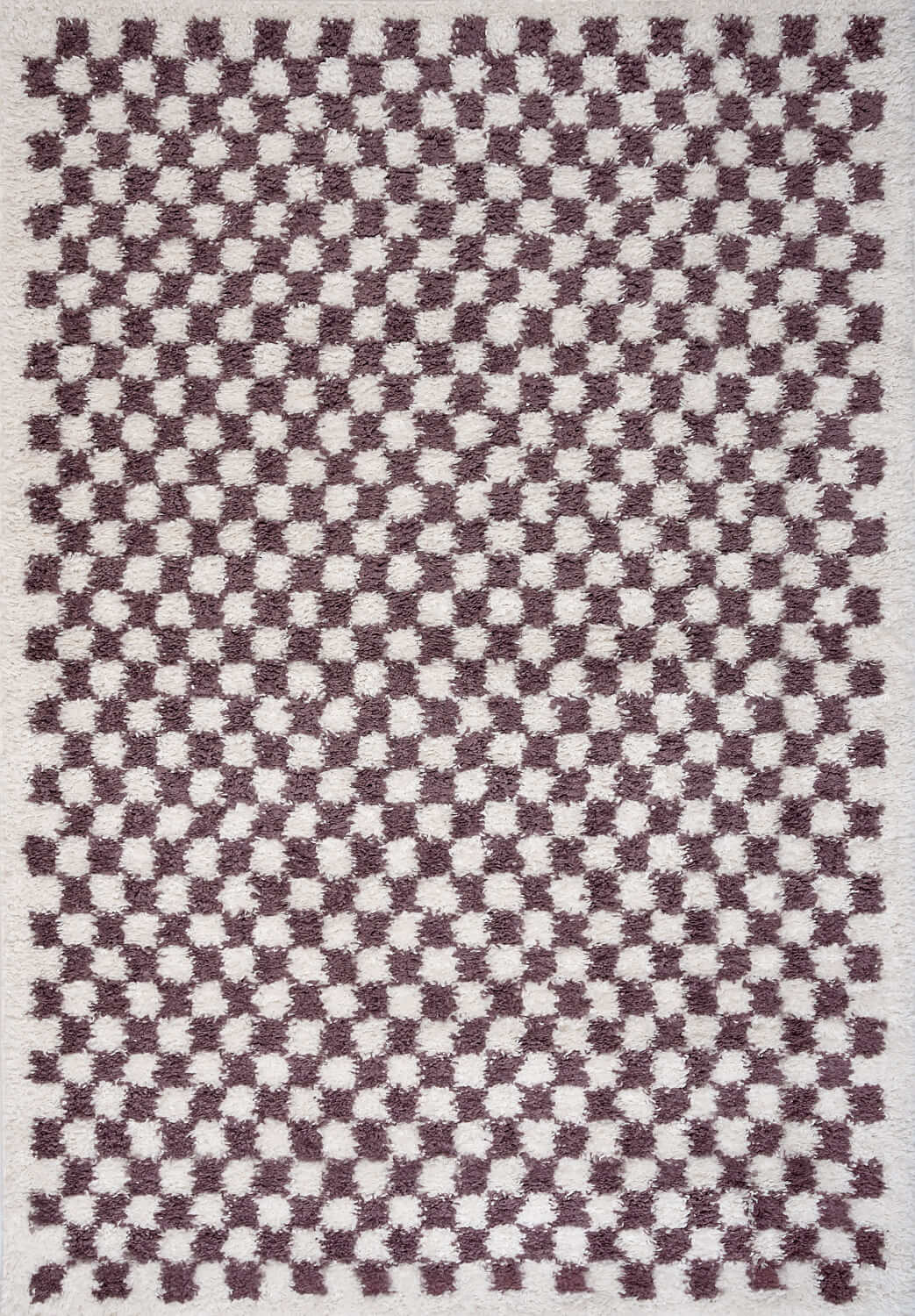 Moodi Shaggy Purple Rug, tartana design, Easy maintenance | THE RUGS