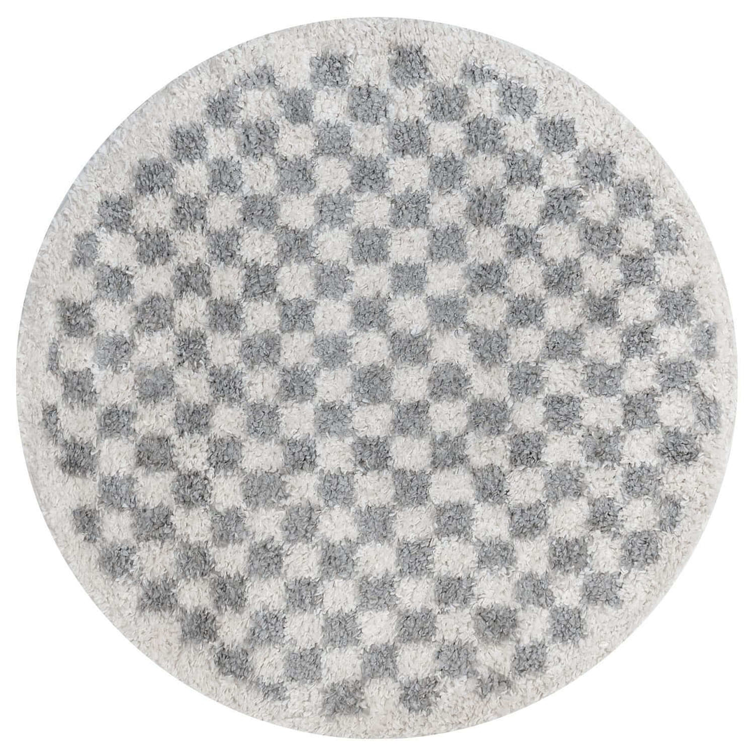Moodi Shaggy Grey Rug, Tartan design, Underfloor heating | THE RUGS