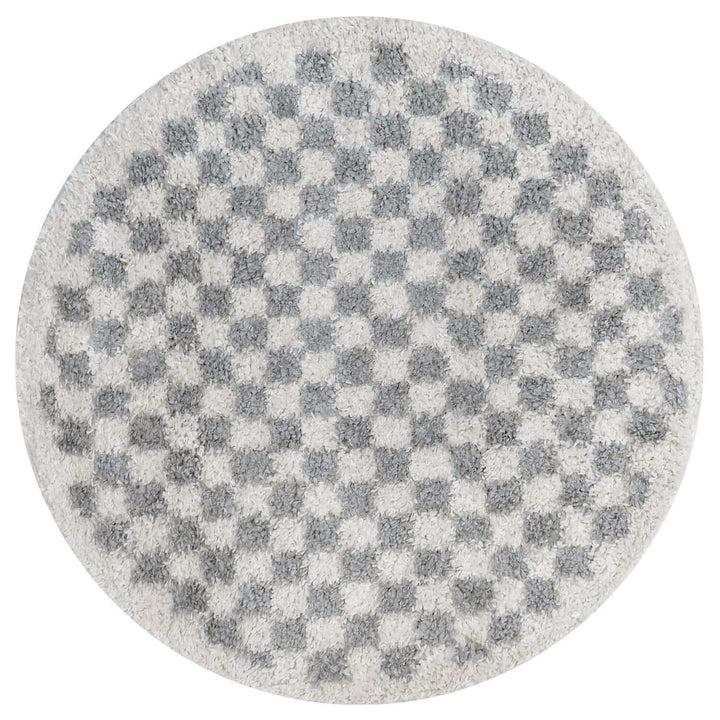 Moodi Shaggy Grey Rug, Tartan design, Underfloor heating | THE RUGS