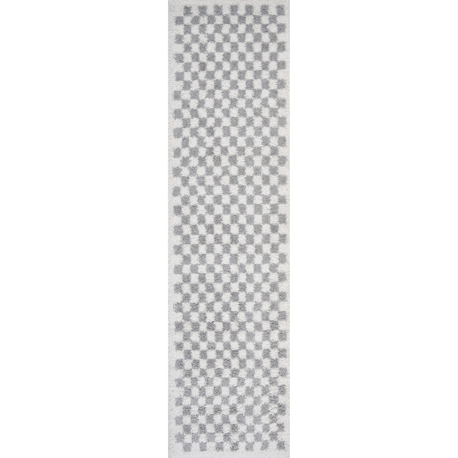 Moodi Shaggy Grey Rug, Tartan design, Underfloor heating | THE RUGS