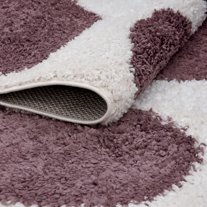 Moodi Shaggy Purple rug, underfloor heating, abstract design | THE RUGS