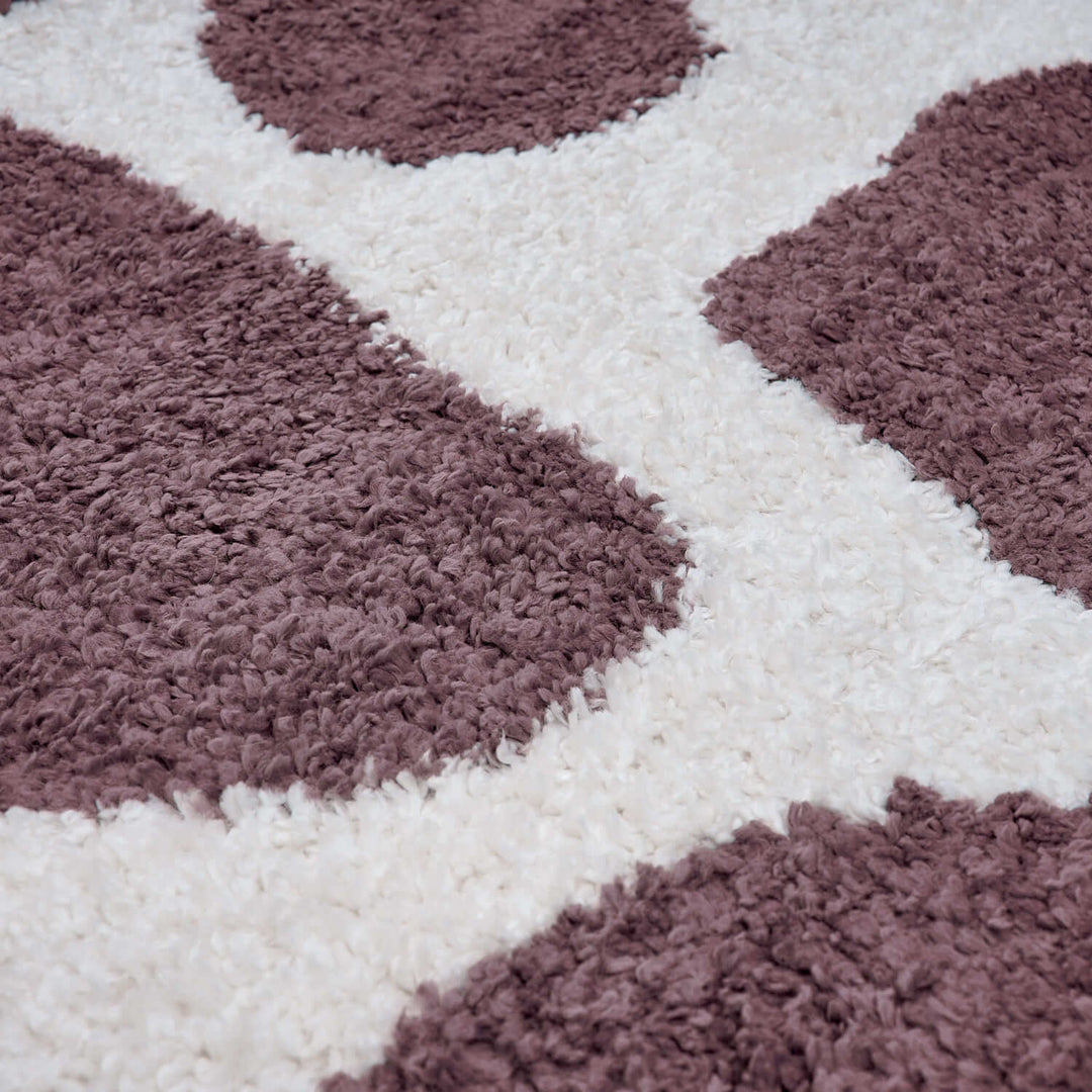 Moodi Shaggy Purple rug, underfloor heating, abstract design | THE RUGS