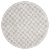 Moodi Shaggy Cream Rug, soft & fluffy pile, tartan design | THE RUGS