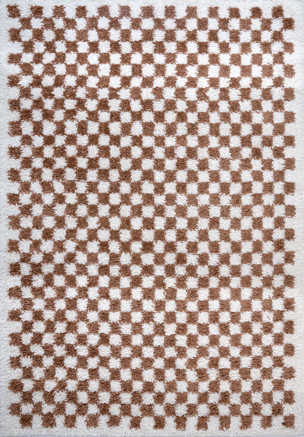 Moodi Shaggy Brown Rug, Tartan design, soft and comfortable pile | THE RUGS