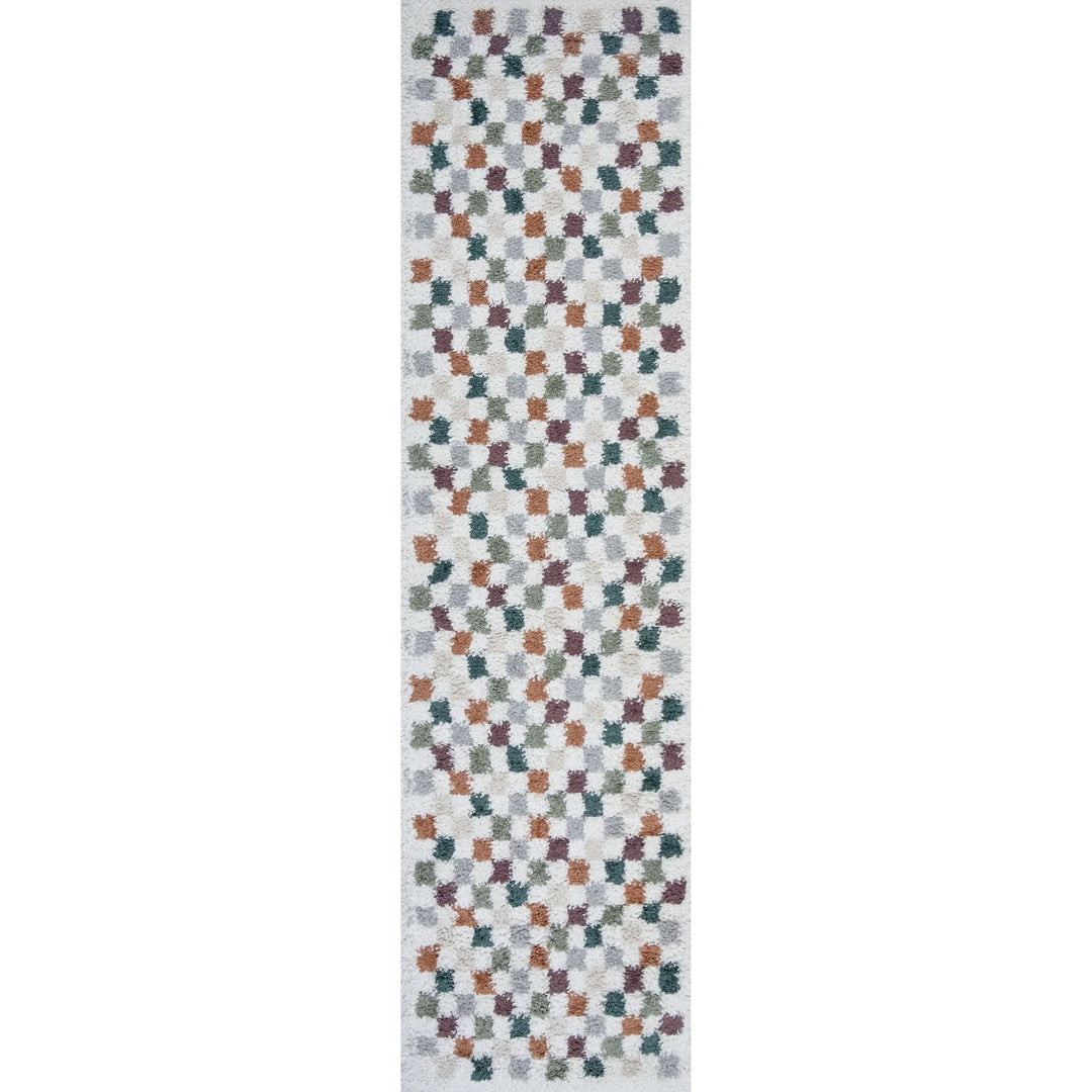 Moodi Shaggy Multicolour Rug, tartan design, high & fluffy pile | THE RUGS