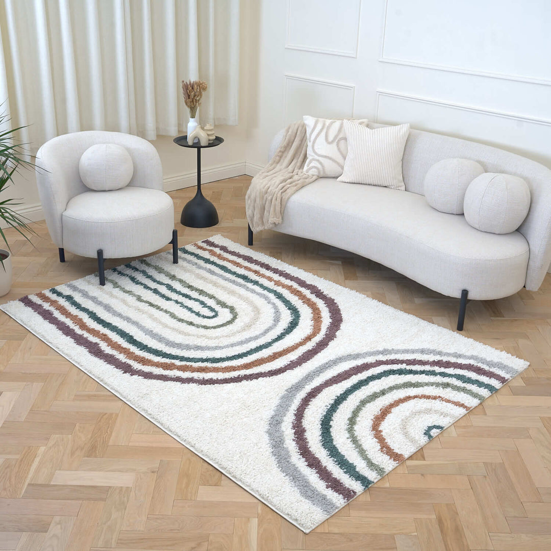 Moodi shaggy multicoloured rug,  Scandinavian-inspired design | THE RUGS