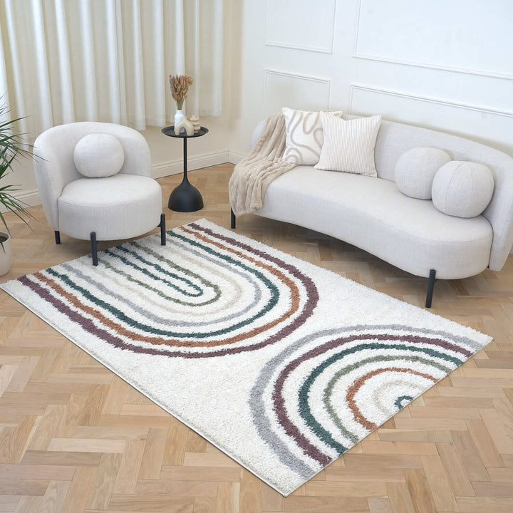 Moodi shaggy multicoloured rug,  Scandinavian-inspired design | THE RUGS