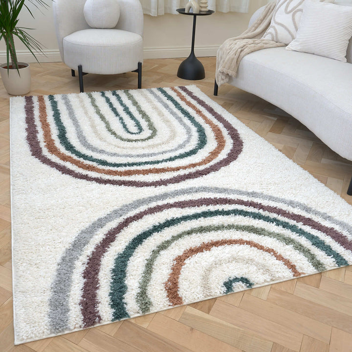 Moodi shaggy multicoloured rug,  Scandinavian-inspired design | THE RUGS