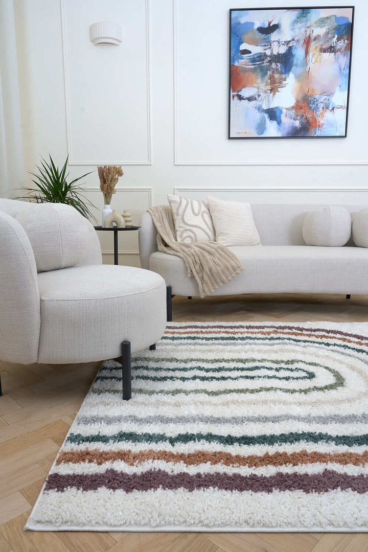 Moodi shaggy multicoloured rug,  Scandinavian-inspired design | THE RUGS