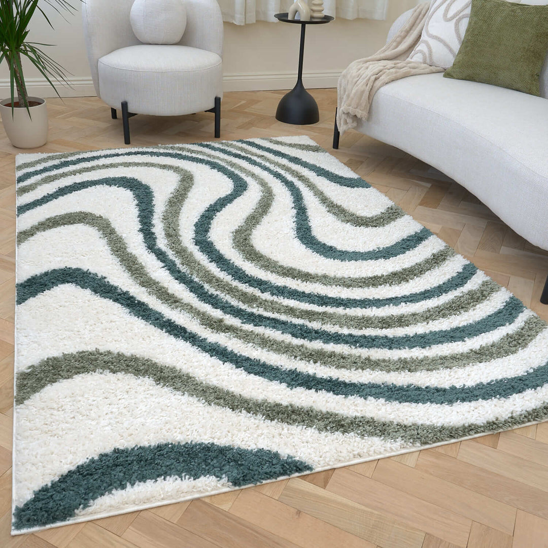 Moodi. Myshaggy rug, Striped design, 30 mm plush pile, easy maintain | THE RUGS