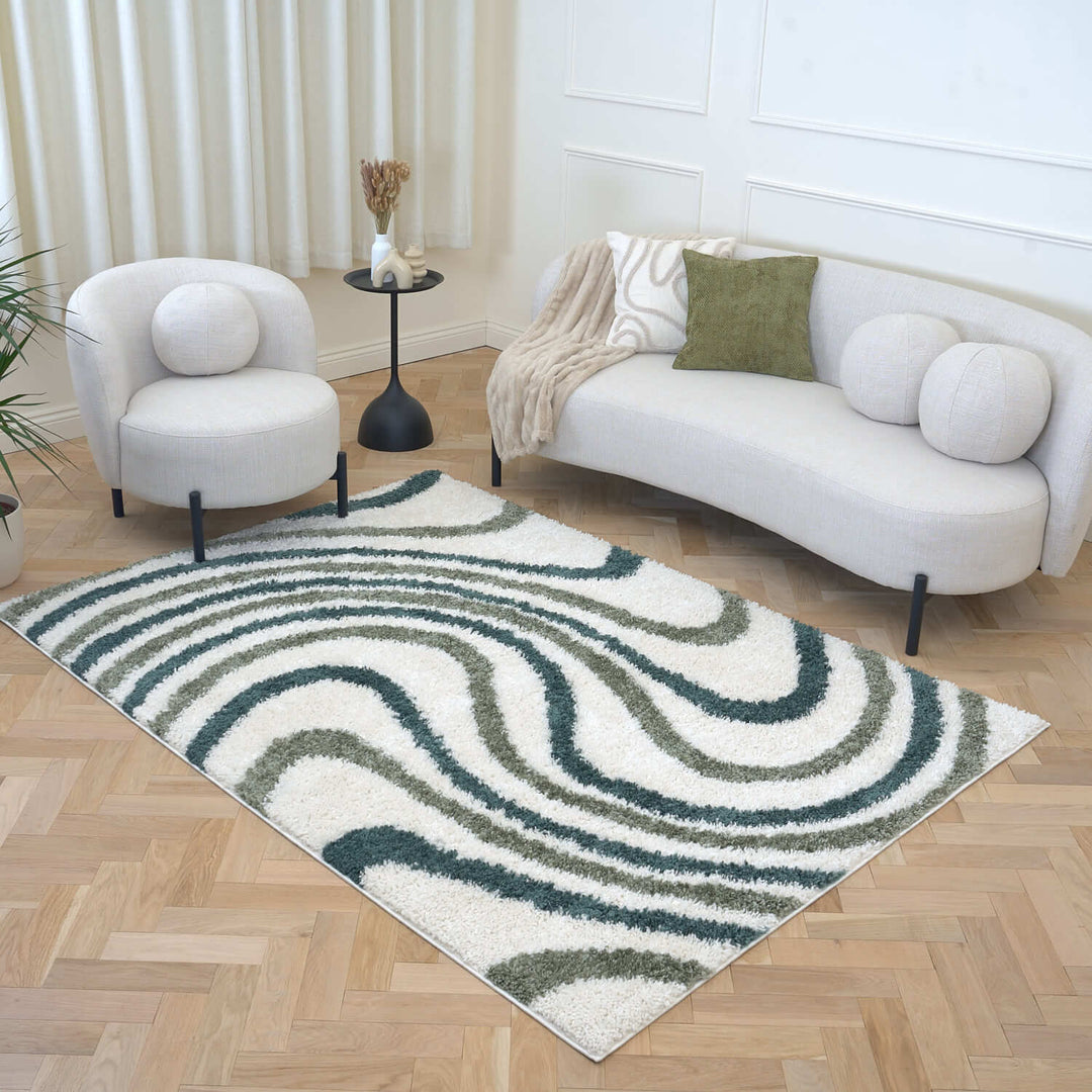 Moodi. Myshaggy rug, Striped design, 30 mm plush pile, easy maintain | THE RUGS