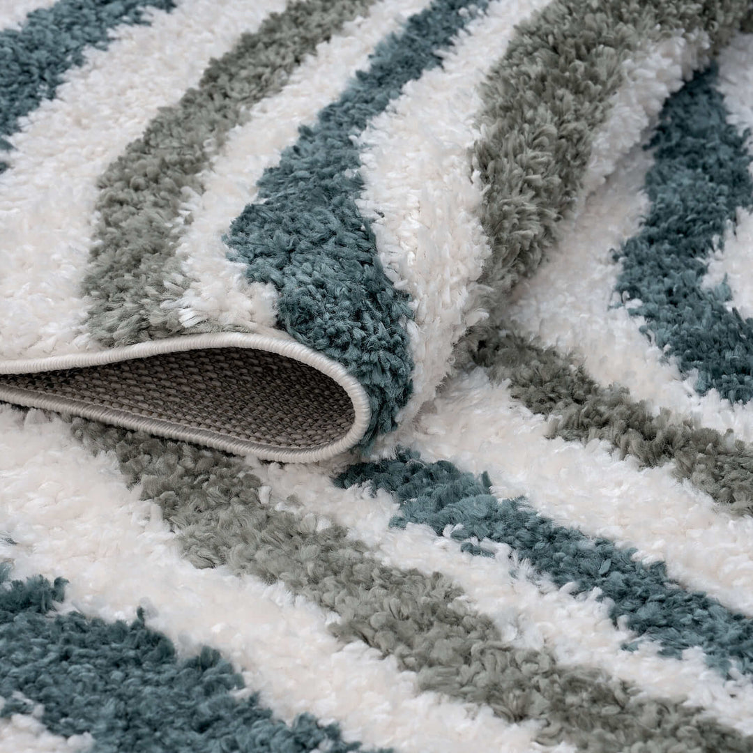 Moodi. Myshaggy rug, Striped design, 30 mm plush pile, easy maintain | THE RUGS